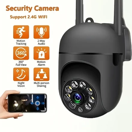 1 WIFI security camera, 2MP wireless high-definition WiFi IP camera, home security system, motion detection, two-way audio, color night vision, PTZ, video surveillance camera YIIOT