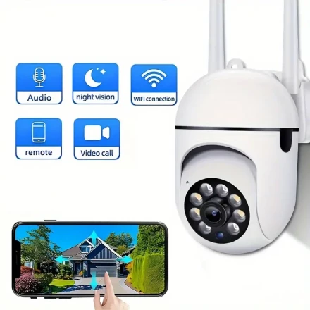 1 Teruhal 2MP HD WiFi Security Camera - Wireless High-Definition IP Cam with Motion Detection, Two-Way Audio, Color Night Vision, PTZ, Full View & 360° Tracking - USB Powered Home Surveillance System, Remote Monitoring|Smart Security Device|Durable Electr