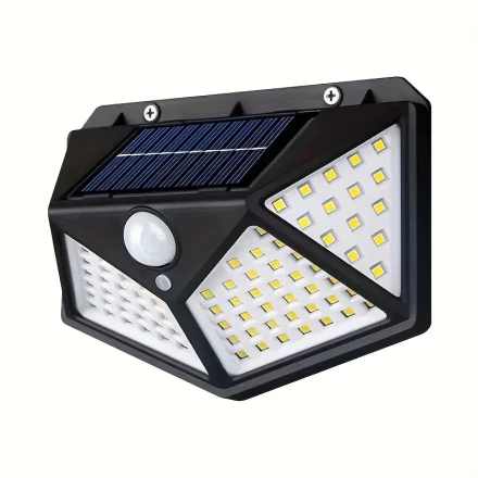 100LED Solar Motion Sensor Wall Light,, Intelligent Outdoor Lighting, Wide-Angle Wall Light, Solar Powered, 36V, Lithium Battery, Easy to Install, Suitable for Courtyards, Passages, Gardens, Lawns, Garages