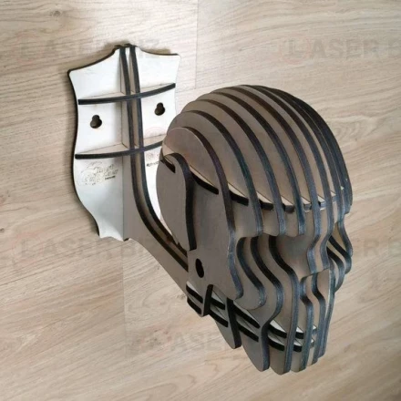 Helmet Wall Rack with Skull