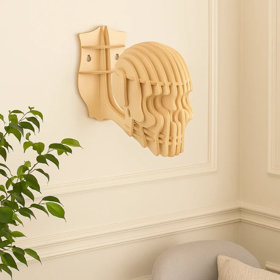 Helmet Wall Rack with Skull