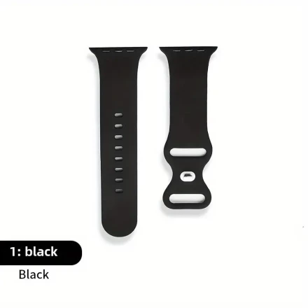 11pcs Silicone Strap Set for Apple Watch, Water-Resistant Monochrome Butterfly Clasp Replacement Bands