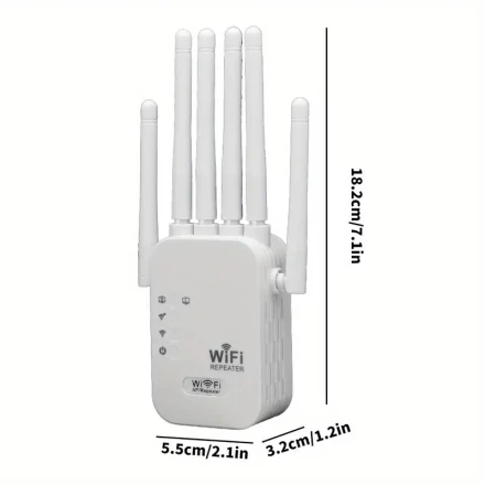 1200Mbps Wifi Range Extender, Wireless Wi-Fi Repeater, Wifi Booster, Dual-Band Wifi Signal with Strong Penetration at 2.4&5Ghz, 6 Antennas for 360° Full Coverage, Plug-In Signal Enhancer, Supports Ethernet Port, Outdoor Home Network Extender, Long-Distanc
