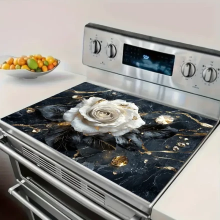 Marble Pattern Integrated Stove Replacement Decor Kit, Easy Maintenance, Various Sizes for Protecting Cooktops, Cooking Tops & Washing Machine Tops - Cleanable, Stylish & Practical!