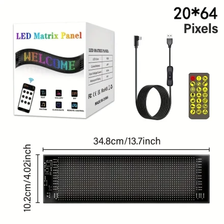 [Gentle] LiHangStar Programmable LED Pixel Display - Soft Light, DIY Text & Pattern Animation, App Control, Wall or Desktop Mount, USB Powered, Ideal for Home Decor, Art Projects, and Game Rooms