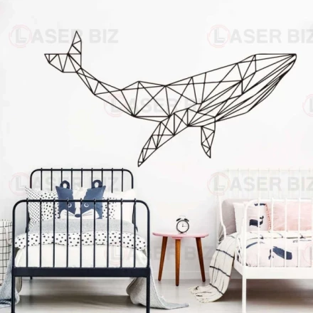 Geometric Whale Wall Art