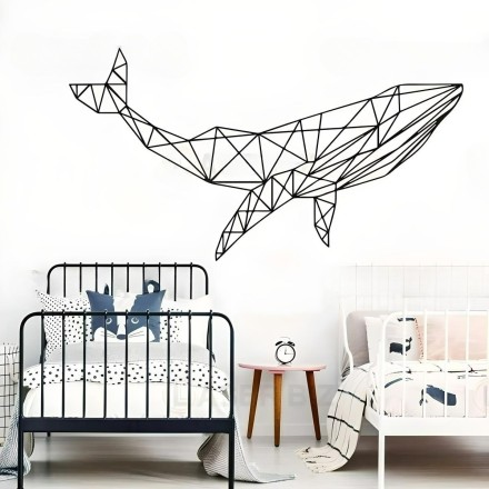 Geometric Whale Wall Art