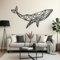 Geometric Whale Wall Art