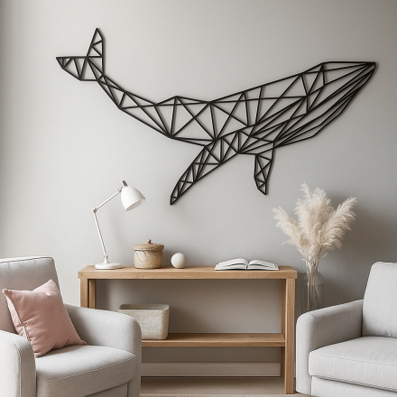 Geometric Whale Wall Art