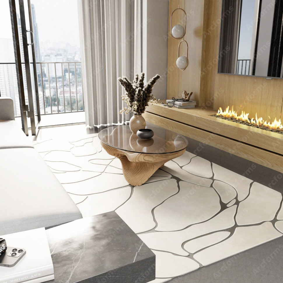 Designer table with oval glass top