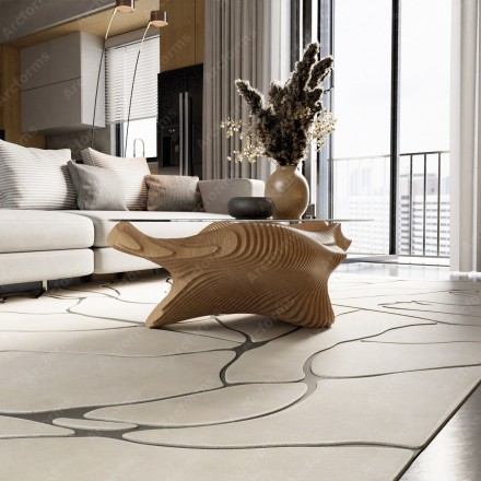 Designer table with oval glass top