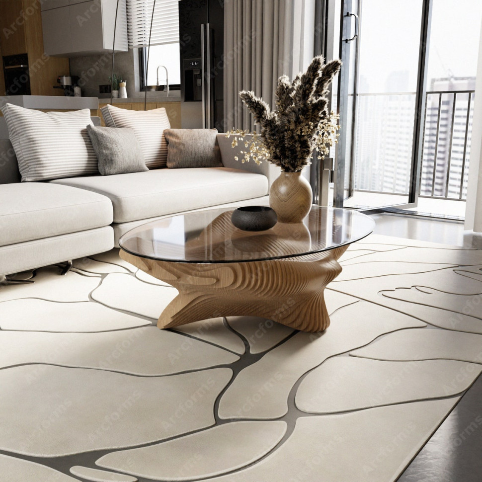 Designer table with oval glass top