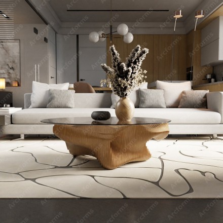 Designer table with oval glass top