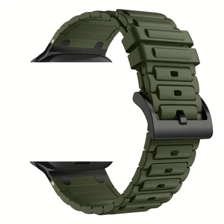 Band for Apple Watch Ultra 2 49mm for Men, Rugged Silicone Strap with Stainless Steel Connector for iWatch Ultra Ultra2 Series 10/9/8/SE2/7/6/5/4 49mm/46mm/45mm/44mm
