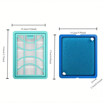 2pcs Replacement HEPA Filters for Philips Vacuum Cleaner, Pre and Post-Motor Filters, Compatible with FC9729, FC9741, FC9746, FC9733, Plastic, Non-Battery, with Washable and Durable Design