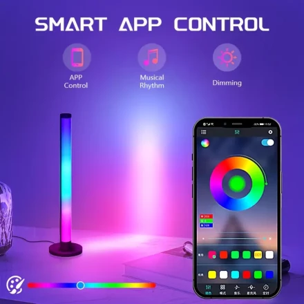 1/2pcs Smart LED Light Strip, RGB Night Light with Button and APP Control, Music Synchronized Backlight for Game TV Bedroom Decoration, USB Power, Desktop Lamp