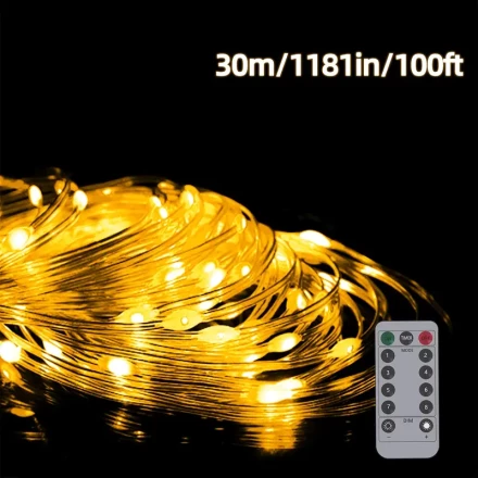 100Ft/30M LED Extra Long Fairy String Lights, Decorative Lights for Commercial And Shop Signs, USB Christmas Lights, Ideal for Thanksgiving And Christmas Gifts, Suitable for Indoor And Outdoor Use, Perfect for Home And Commercial Garden Camping Decoration