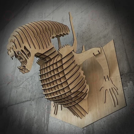 3D Alien Wall Art