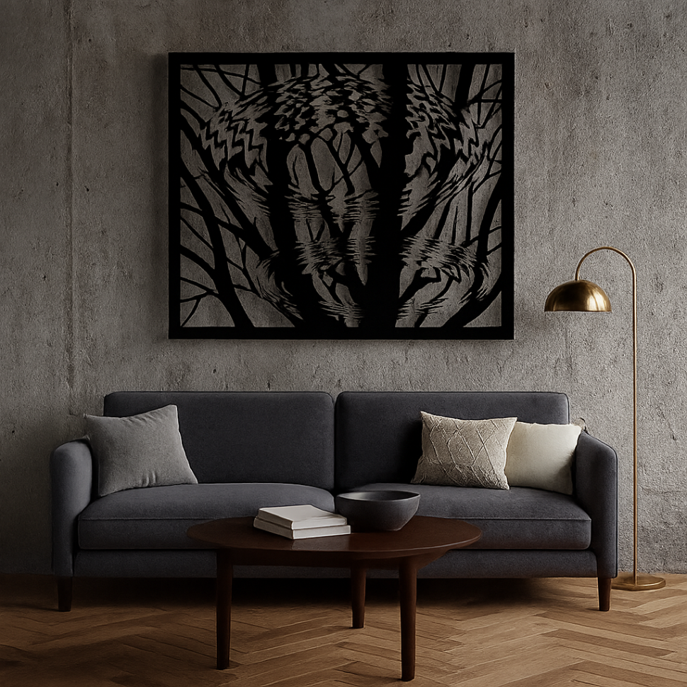 Wall Art with Trees Reflection
