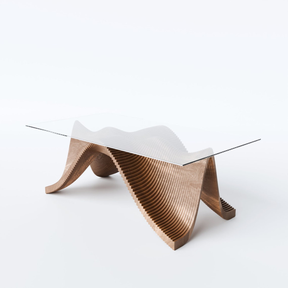 Stylish coffee table with glass