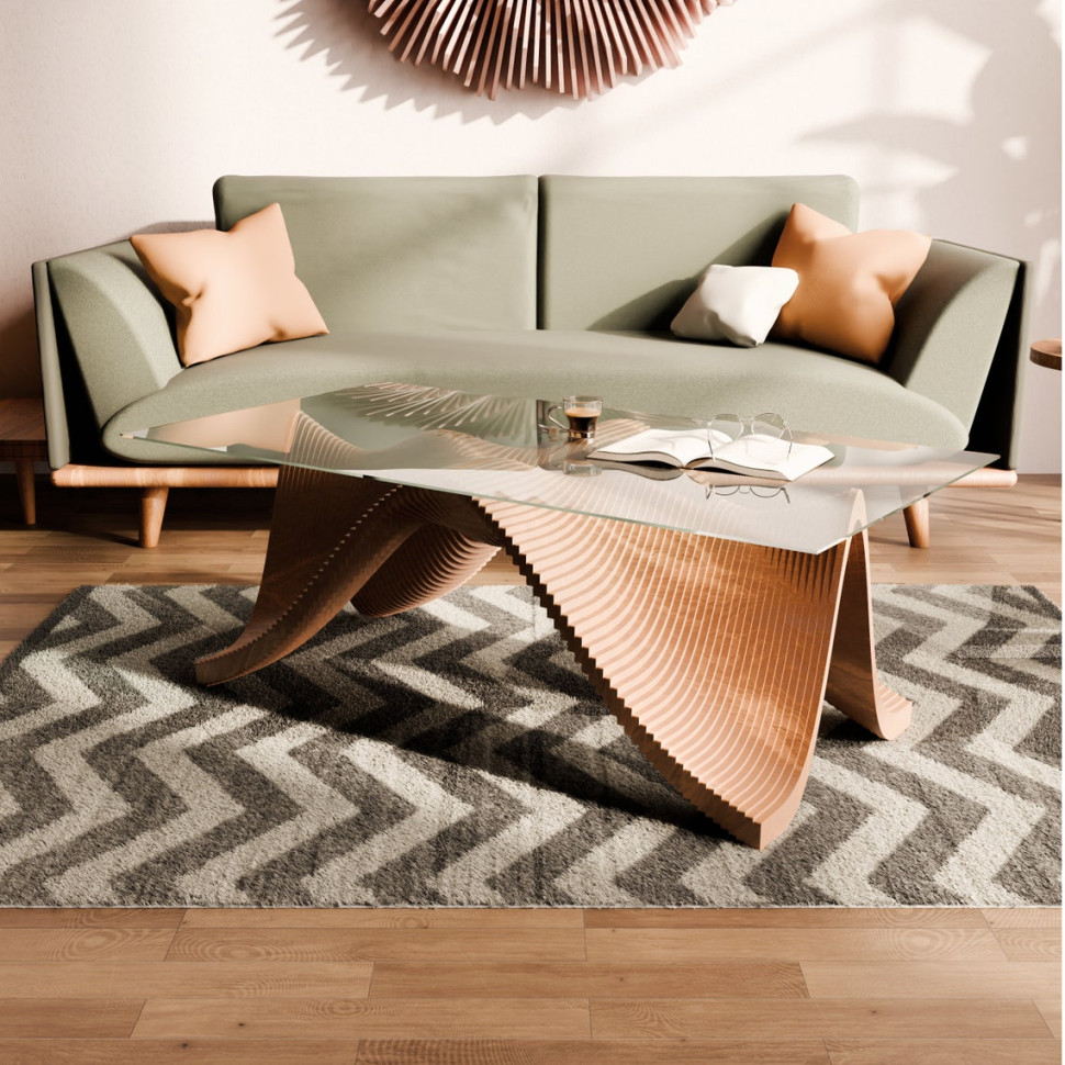 Stylish coffee table with glass