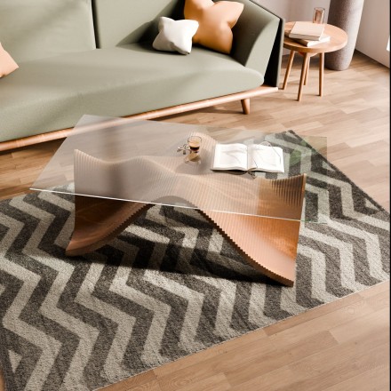 Stylish coffee table with glass