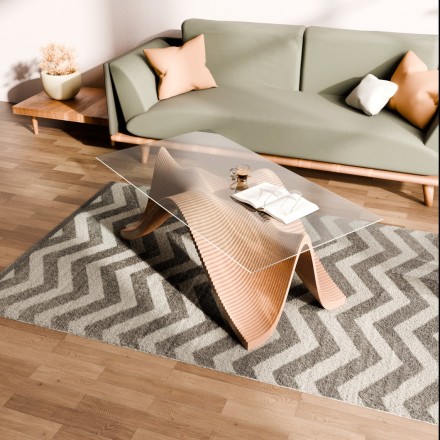 Stylish coffee table with glass