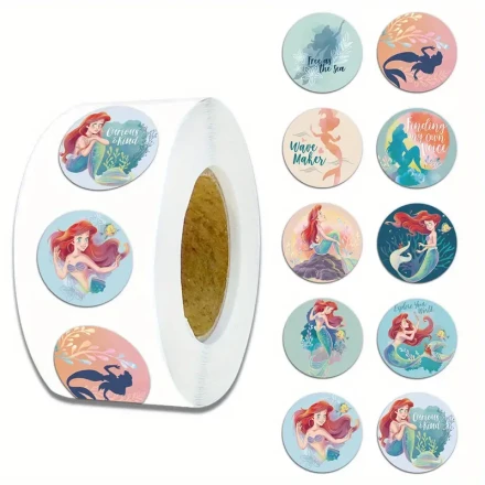 500pcs/1roll Creative and Good-looking Mermaid 2rolls Decorative DIY Desktop Refrigerator Water Cup Decorative Stickers
