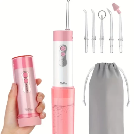Rechargeable Cordless Water Dental Flosser - Portable Oral Irrigator with 4 Modes, USB Charging, Includes Travel Floss Picks for Effective Teeth Cleaning, Water Flosser Teeth Cleaner