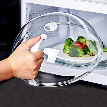 1pc Microwave Safe Food Cover, PP Material, Oil & Splash Proof, Fresh-Keeping, Uncharged, Kitchen Supplies for Food Contact