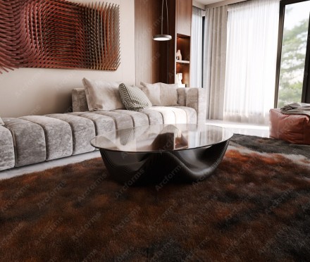 Stylish table with an oval glass top