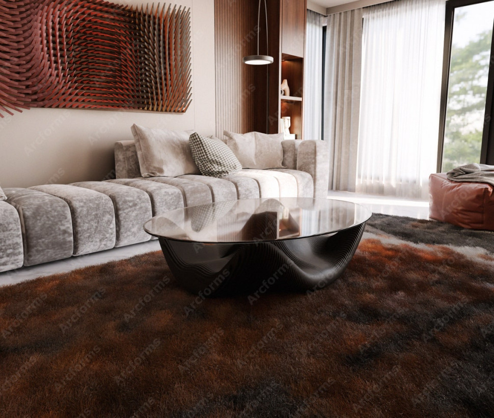 Stylish table with an oval glass top