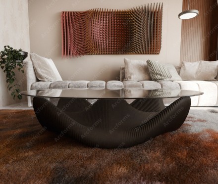 Stylish table with an oval glass top