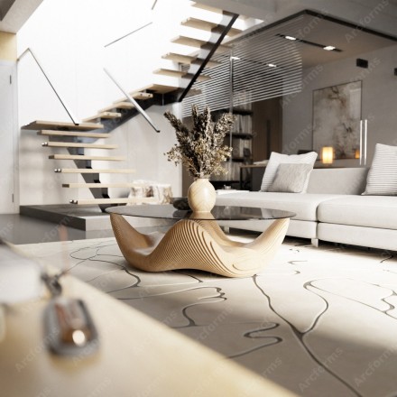 Stylish table with an oval glass top