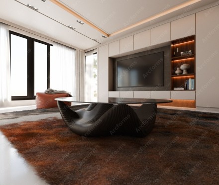 Stylish table with an oval glass top