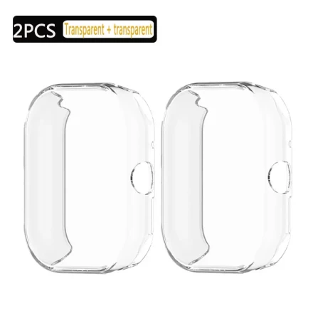 2-Pack TPU Protective Case for Redmi Watch Series, Compatible with Redmi Watch 5 Active/Lite/Youth Edition & Watch 4/5, Full Coverage Screen Protector, Soft Smartwatch Accessories - Transparent & Black
