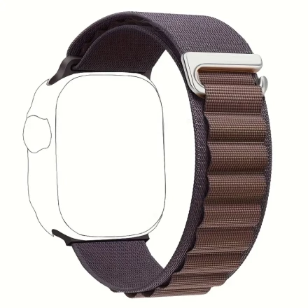 Adjustable Alpine Loop Nylon Sport Watch Band for Apple Watch Ultra 2/SE/Series 1-9, C-Hook Closure, Durable Replacement Strap in Dark Blue, Beige, Brown - Fits 38mm to 49mm, Sport Watch Strap|Woven Nylon Band|Durable Nylon Material, Apple Watch Accessori
