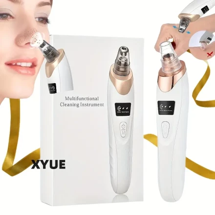 2025 New Rechargeable Blackhead Suction Cleaner with 5 Probes - Deep Cleansing Pore Cleanser for Facial Care and Acne, Portable, Gentle, Safe
