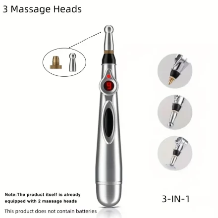 1pc Swoson Multifunctional Massage Pen - 9-Mode Battery-Powered Meridian Massager with Replaceable Heads for Neck, Back, Waist - Portable Smart Massage Device for Home Use, Gift for Elders