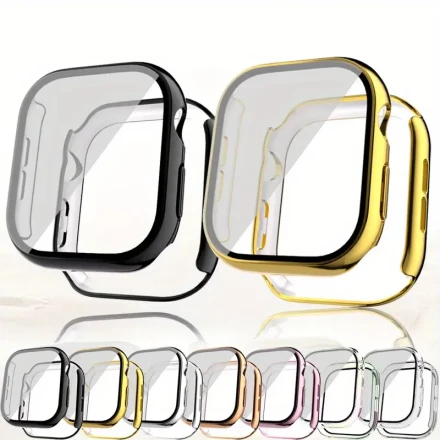 6pcs Screen Protector for apple i Watch Series 10 with Hard Bumper Case - Tempered Glass Cover for 42mm/46mm Models, Non-Waterproof PC Material