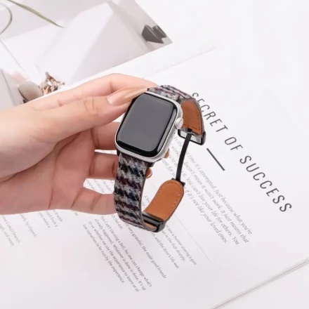 Genuine PU Leather Warm Winter Cloth Pattern Grid Suitable for iwatchs10 Strap New s9 Apple Watch s8 Texture PU Leather PU PU Leather Suitable for apple watch7/se/6/5/4 Sports Breathable 38/40/41/42/44/45/46/49mm High-end PU Leather PU PU Leather Men and 