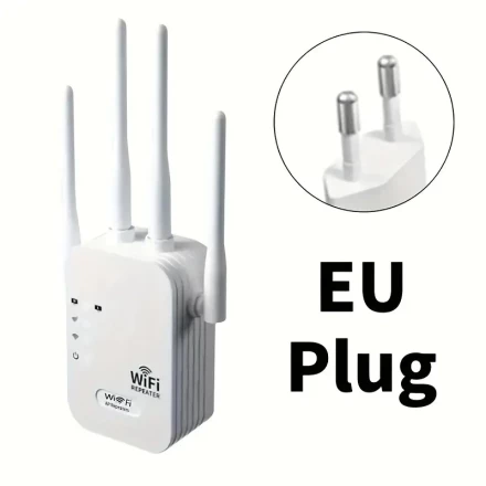 Momoter - Wifi Signal Booster: A Wifi Extender with High Speed of 1200Mbps on Dual Bands of 2.4 And 5Ghz, Covering an Area of 8500 Square Feet, Featuring 4 Antennas for 360° Coverage, Supporting Multiple Device Connections, Ideal for Homes, Schools, Or Re