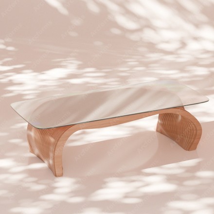 Parametric table with glass