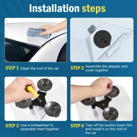 1pc Starlink Mini Dish Strong Suction Cup Mount, Pedestal-Installed, Compatible with Car and RV Roof, Uncharged Power Mode, Includes Mini Adapter
