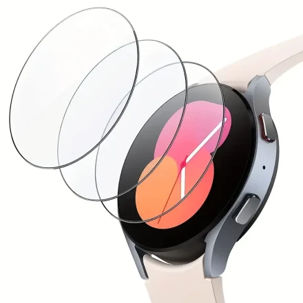 3-Pack Tempered Glass Screen Protector for Samsung Galaxy Watch 4/5/6/7, 9H Hardness, Scratch-Resistant, Bubble-Free Installation, Shockproof, Classic Transparent Cover, Perfect Gift for Birthday/Presidents' Day/Boyfriend/Girlfriend