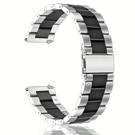 20mm 22mm Three-bead Stainless Steel Strap For Huawei Watch GT 4 3 2 2e 46mm For Samsung Galaxy Watch 7 6 5 4 40mm 44mm 6 Classic 47mm 43mm Gear S3 Classic And Frontier Strap