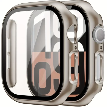 2pcs Protective Cases for Apple Watch Series 10 46mm 42mm Screen Protector, Ultra-thin Hard PC Protective Case, with Tempered Glass Screen Protector, High-definition Ultra-thin Bubble-free Protective Case, Suitable for I Watch 10