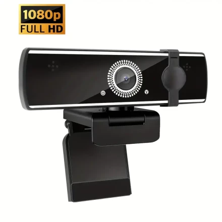 1080P HD Webcam with Built-in Mic - USB Plug & Play, Auto Exposure, Fixed Focus for Video Calls, Conferencing, and Streaming