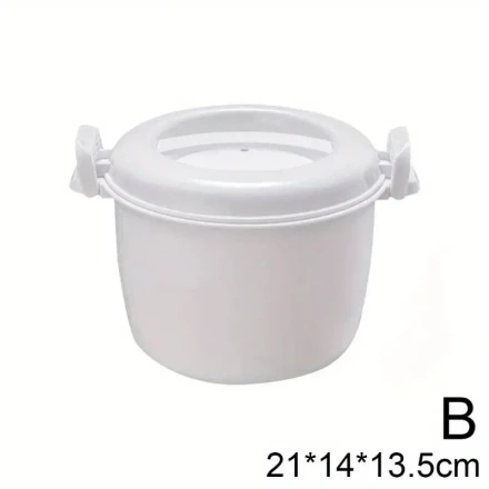 Microwave Rice Cooker Steamer Pot Pastamaker Oven Veggie Cookware Cooking Soup Pressure Pots Bowl Micro Vegetable Container - Without Battery, Plastic Material
