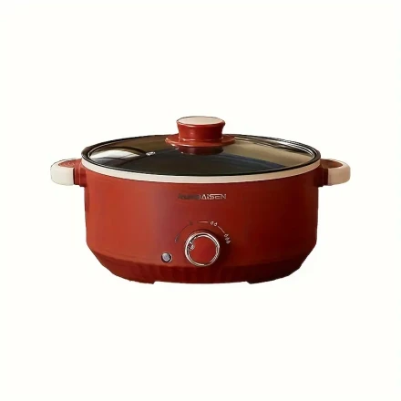 28CM Diameter Electric Cooking Pot for Home Use, Electric Hot Pot, Multifunctional Cooking Pot, All-In-One Pot, Suitable for Small Families of 2-3 People, Versatile for Home, RV, Office, And Dormitory Use. It Can Be Used for Soup, Stir-Frying, And Steamin